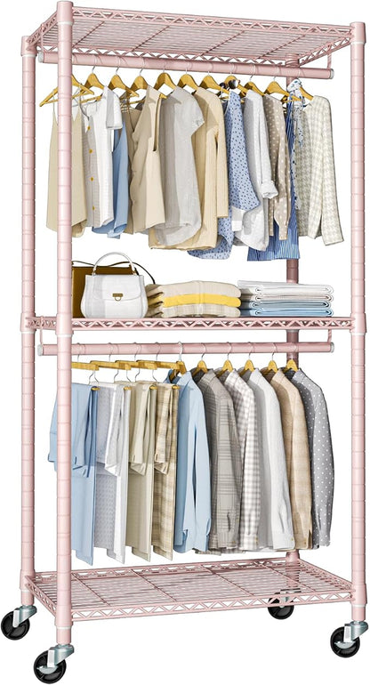 FUTASSI P1 Medium Heavy-Duty Portable Closet, Metal Rolling Clothing Rack by FUTASSI