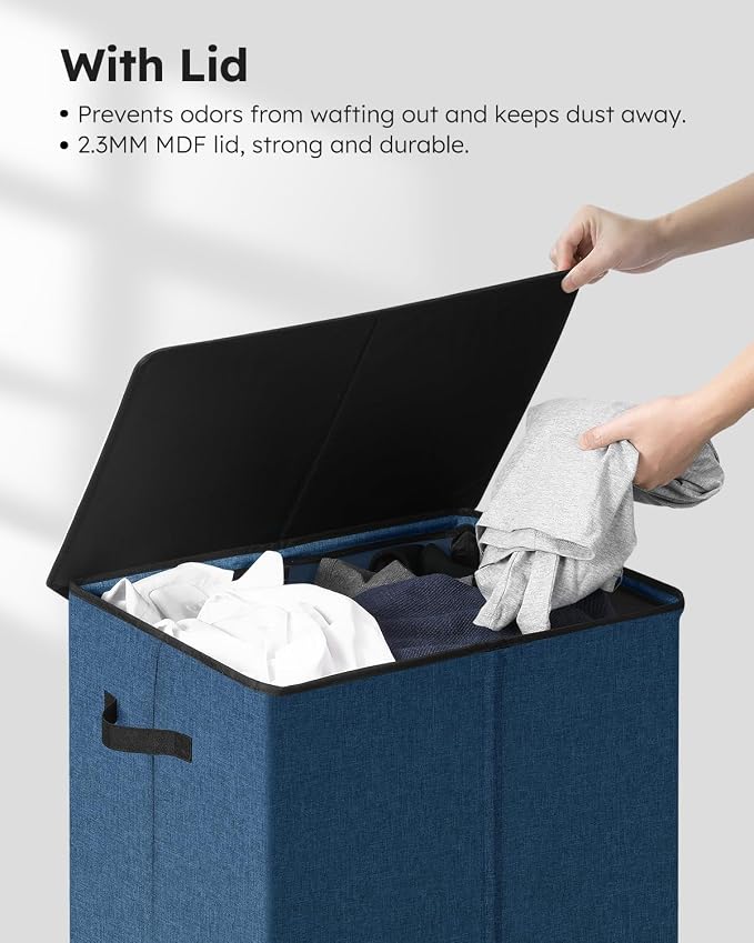 SOLEDI Laundry Hamper with Lid 130L Large & Tall Collapsible Laundry Basket - Image 5