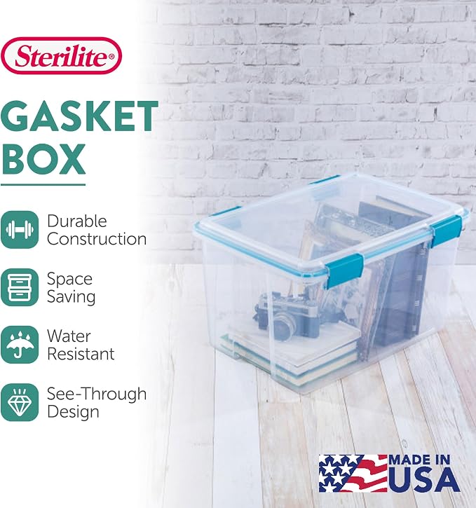 Sterilite 12-Pack Gasket Box, Weather-Resistant Storage Bins - Image 3