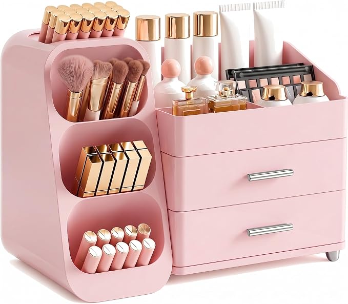 Booklov Makeup Organizer for Vanity, Large Capacity Cosmetic Display Case by Booklov