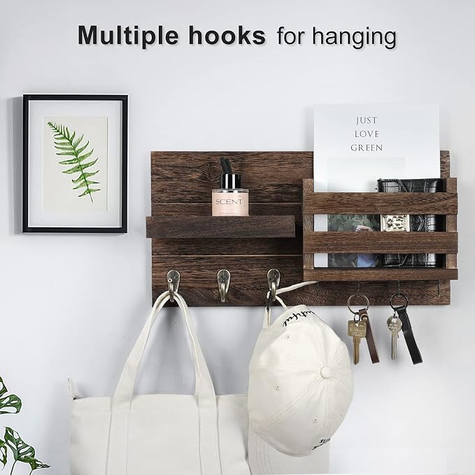 Lwenki Mail Organizer for Wall Mount – Key Holder - Image 3
