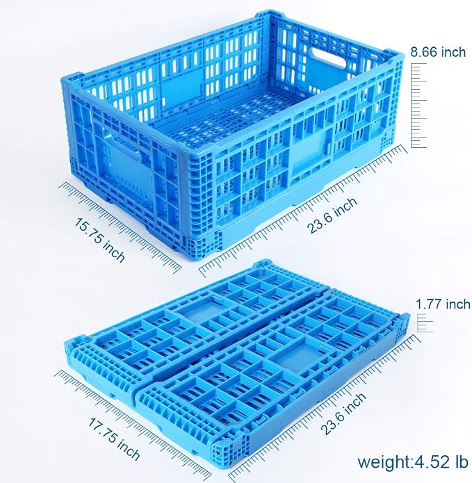 Collapsible Storage Bin Containe，52 Liter Transfer box, crate Transit storage - Image 2