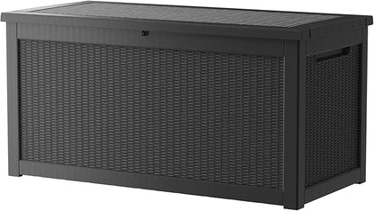 320 Gallon Deck Box, Resin Outdoor Indoor Waterproof Storage Box, Lockable by Kdymod