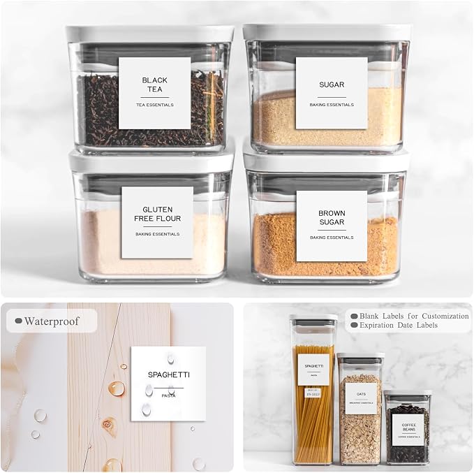288 Pantry Labels for Food Containers, Preprinted Minimalist Waterproof - Image 4