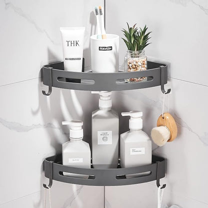 Hoomtaook 2-Tier Corner Shower Shelf No Drilling Bathroom Shelves Shower by Hoomtaook