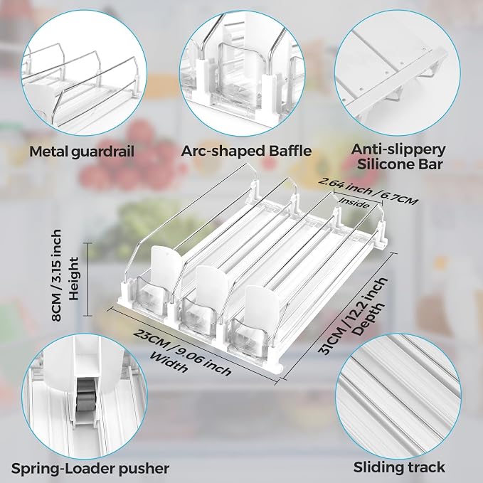 Automatic Soda Can Organizer for Refrigerator Can Dispenser for Beer Soda - Image 6