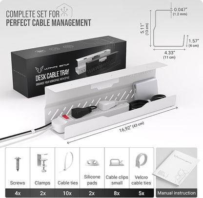 Under Desk Cable Management Tray no Drill – Wire Management - Image 6