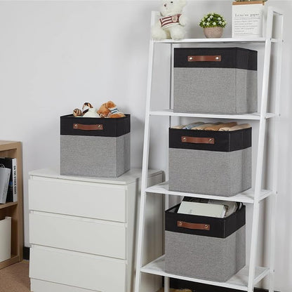 Temary Fabric Cube Storage Bins 12 Inch Decorative Storage Cubes Baskets 4 Pack - Image 5