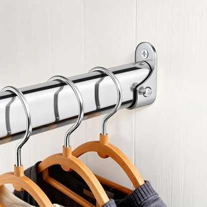 Premium Chrome Oval Closet Rod for Hanging Clothes 30 to 54.5 Inch, Includes - Image 2