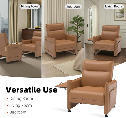 Upholstered Accent Sofa, Modern Faux Leather Chair - Image 9