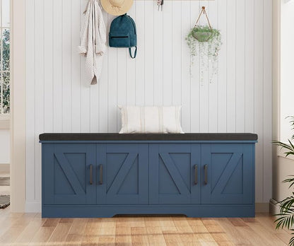 HOMSHO Farmhouse Shoe Storage Bench - Image 8