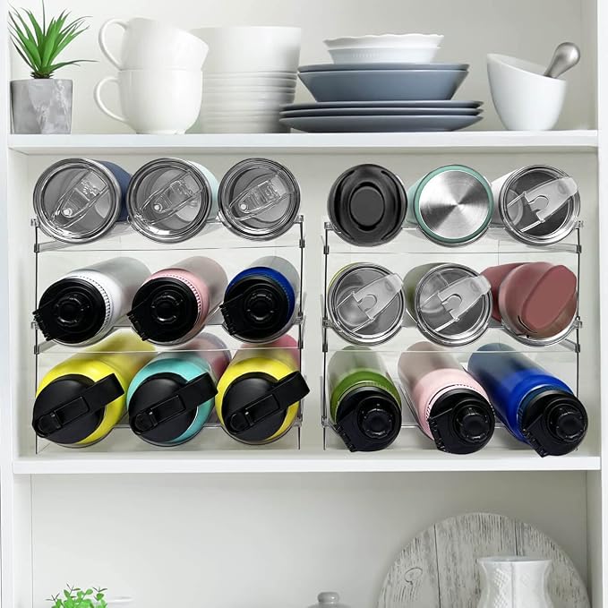 3 Pack Water Bottle Organizer, Stackable Kitchen Home Organization and Storage - Image 7