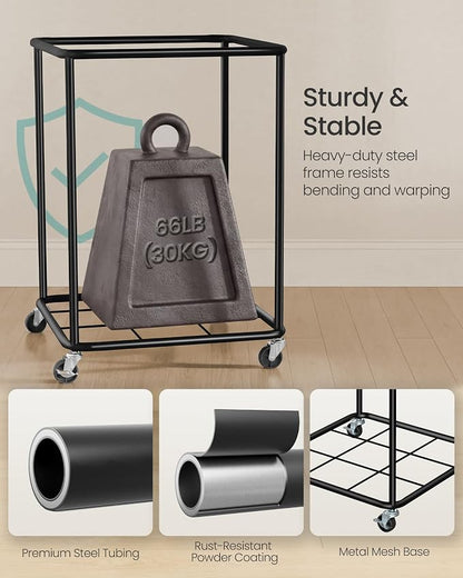 SONGMICS Laundry Basket with Wheels, Rolling Laundry Hamper with Steel Frame - Image 5