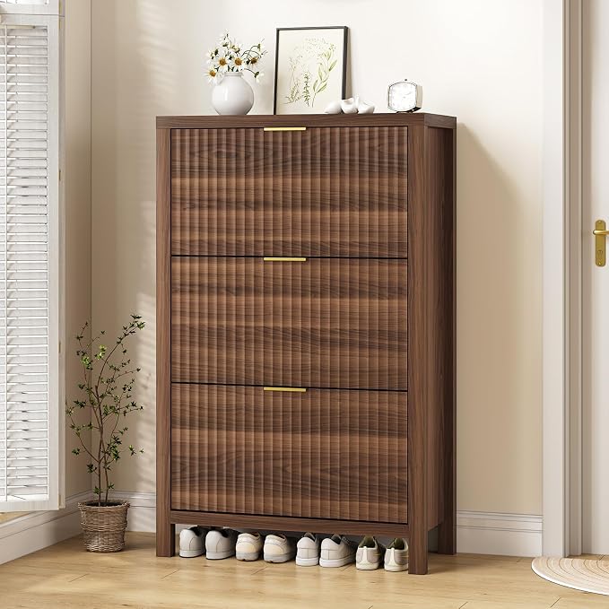 32" Fluted Shoe Cabinet Storage - Image 8