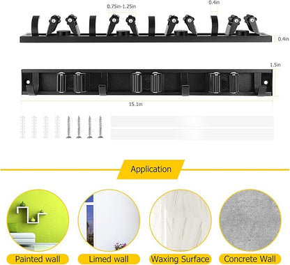 SLIIMU Movable 30'' Broom and Mop Holder Wall Mount - Image 2