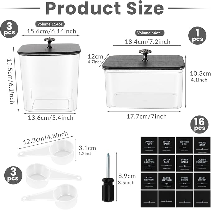 4 Pack Laundry Pods Container & Dryer Sheet Holder - Image 2