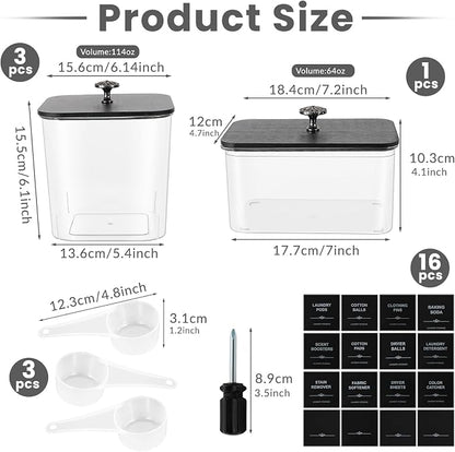 4 Pack Laundry Pods Container & Dryer Sheet Holder - Image 2