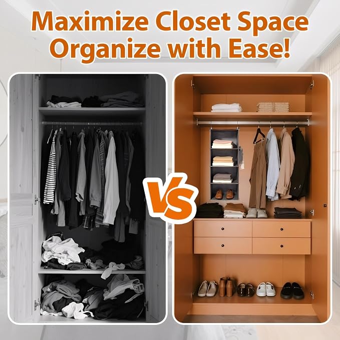 Hanging Closet Organizer 4 Shelf - Image 6