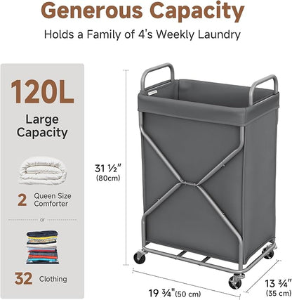 StorageWorks Laundry Basket, Rolling Hamper - Image 2