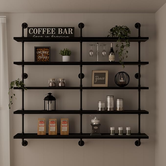 HDDFER Floating Shelves for Wall Bookshelf Industrial Pipe Shelving Shelves 60 - Image 5