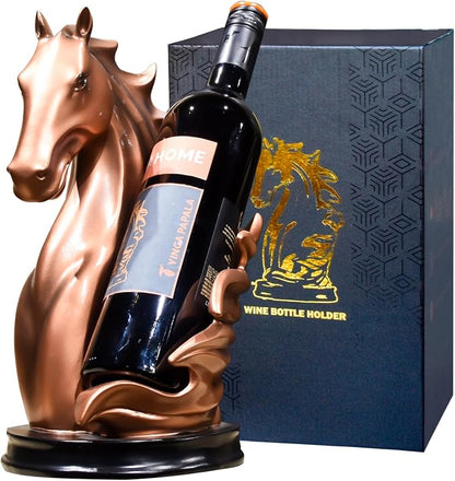 Wine Bottle Holder Wine Racks Tabletop Horse Statue as Home Kitchen Wine Cellar by YINGAVERSAI