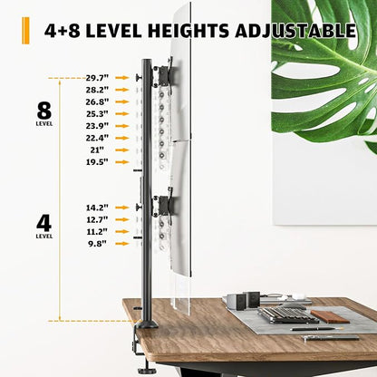 HEMUDU Dual Monitor Articulating Desk Mount Arm Stand - Image 4