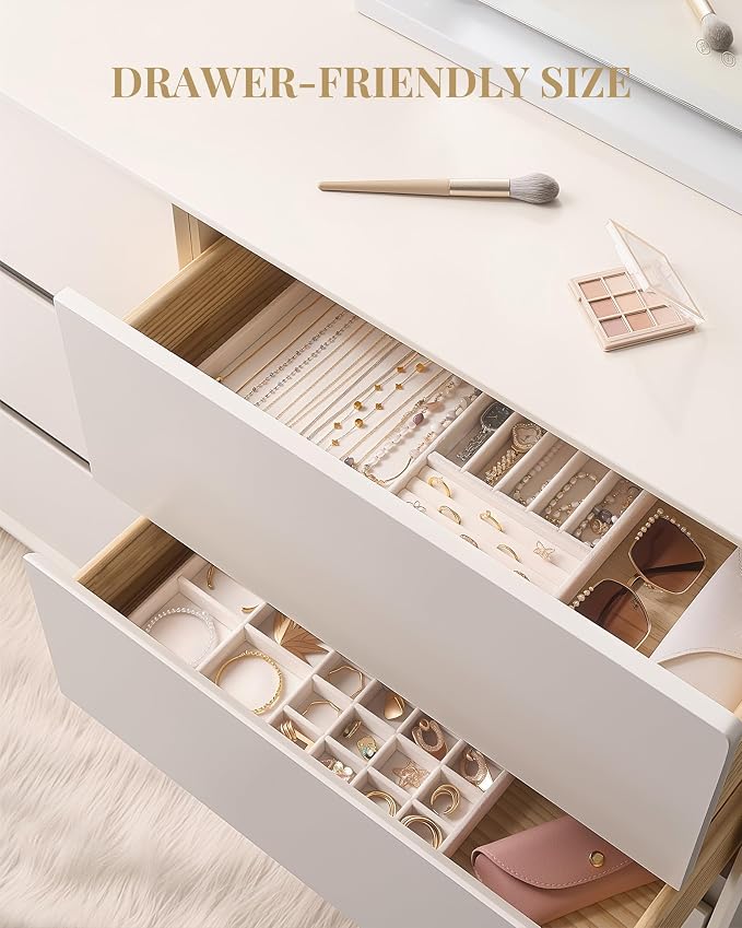 Lolalet Jewelry Drawer Organizer Inserts, Stackable Velvet Tray Jewelry Storage - Image 2