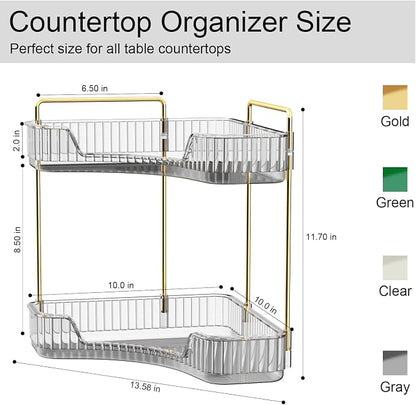 GTI 2 Tier Makeup Organizer, Large Capacity Bathroom Counter Organizer - Image 3