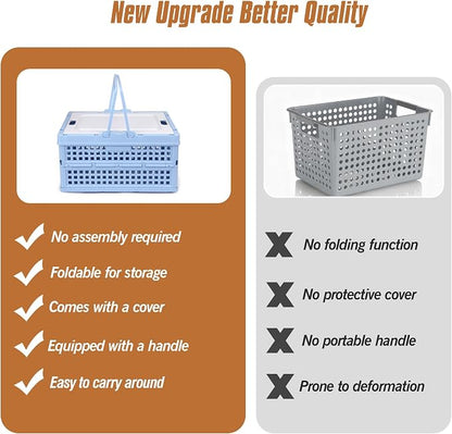 Collapsible Storage Crate, Foldable Plastic Basket - Image 7
