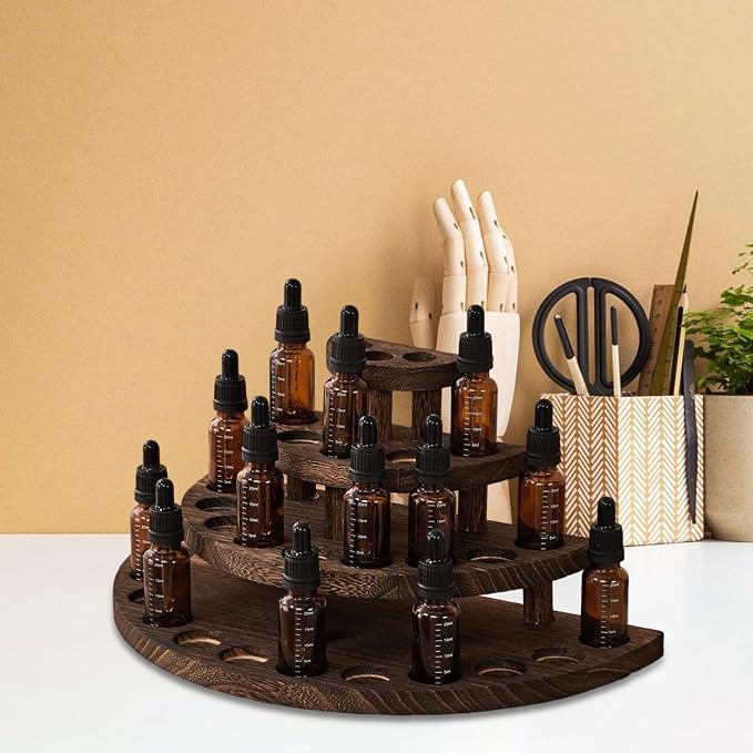 Essential Oil Storage Rack for 29 Bottles 4 Tier Wood Essential Oil Bottle - Image 5