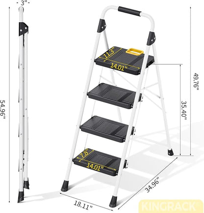 KINGRACK 4 Step Folding Ladder, 800lbs Capacity Step Stool - Image 8