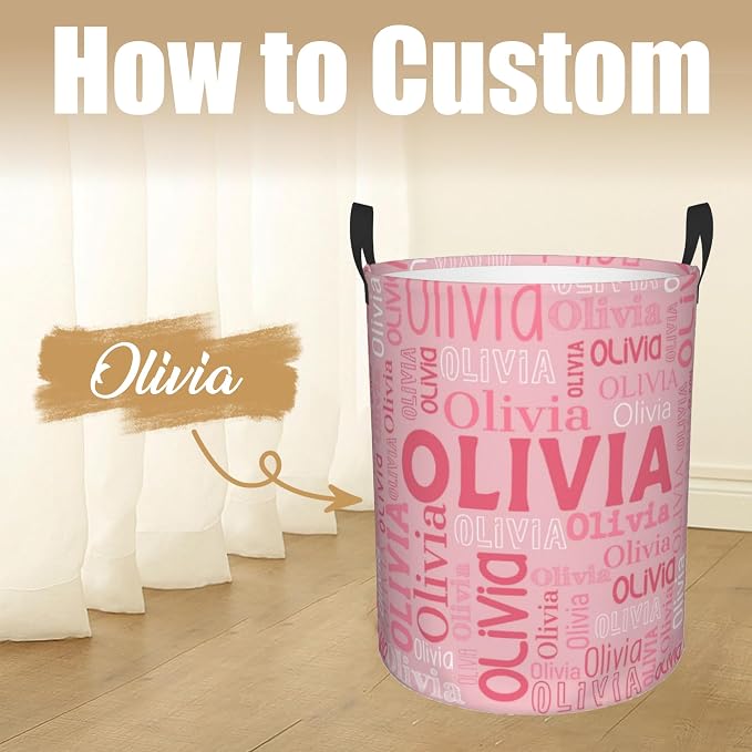 Custom Name Laundry Hamper, Personalized Laundry Basket - Image 2