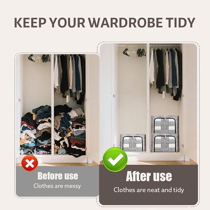 Storage Bins for Clothes, 66L Waterproof Stackable Bag, Large Clothes Storage - Image 7