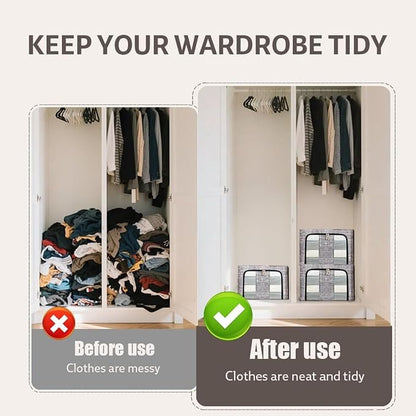 Storage Bins for Clothes, 66L Waterproof Stackable Bag, Large Clothes Storage - Image 7