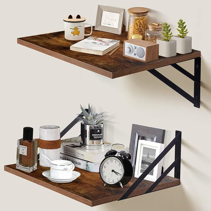 Tectocker-DOU 2 Pc Deep Floating Shelves ; Wall Mounted Hanging Shelves by Tectocker-DOU