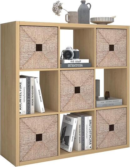 CTESNE【2026 Wooden Thick Frame 9 Cube Storage Organizer Shelf by CTESNE
