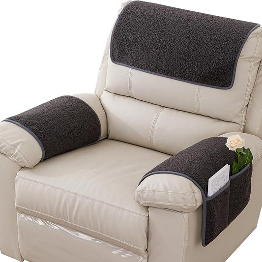 Armrest Cover, Recliner Chair Protector, Furniture Protector Slip, Side Storage by NNSMUN