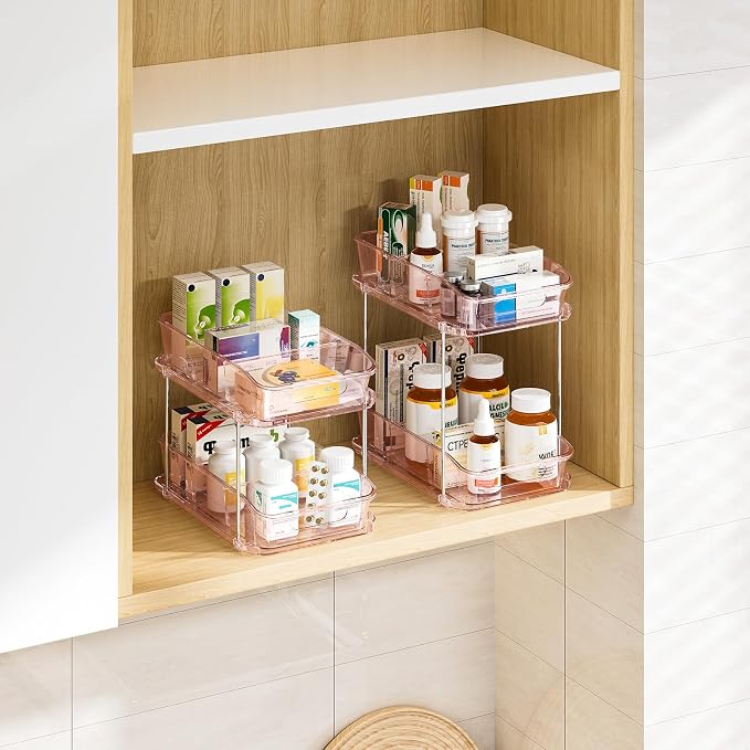 Delamu 2-Tier Under Sink Organizers and Storage, Pull Out Kitchen Pantry - Image 8