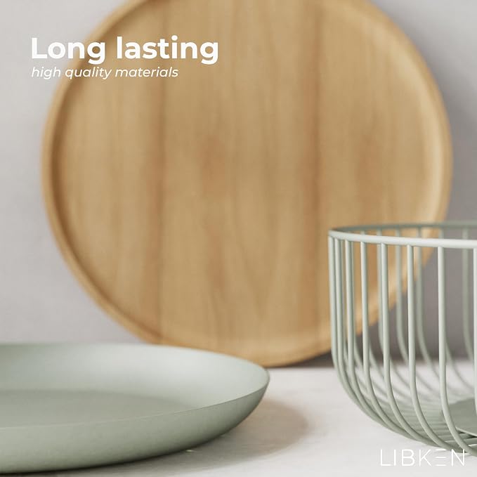 Fruit Basket with Wooden Bamboo Lid- Fruit Bowl - Image 5