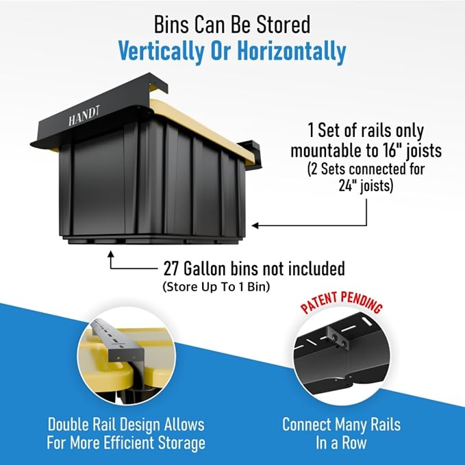 USA Based Overhead Garage Storage Rack, Connectable Heavy Duty Metal Ceiling - Image 2