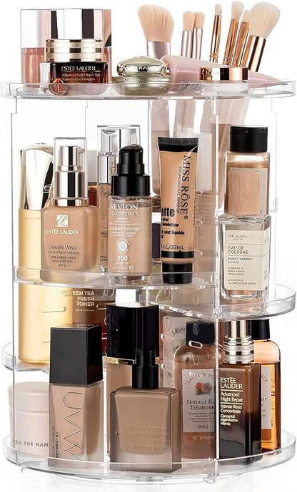 HBlife 360 Rotating Makeup Organizer Adjustable Carousel Large Capacity - Image 4