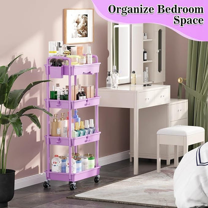 SUNALLY 4 Tier Rolling Cart Organizer - Image 7