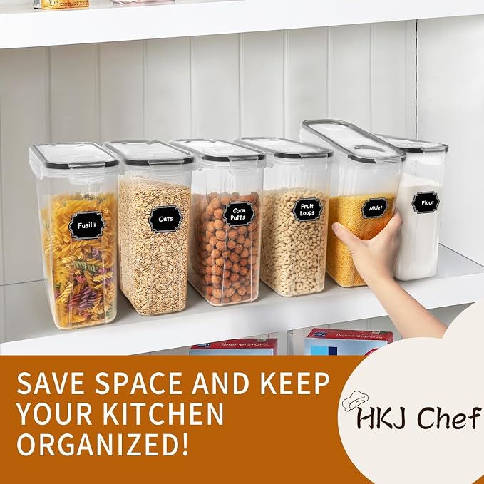 HKJ Chef Cereal Containers Storage Set, Cereal Dispensers - Image 7