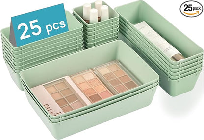Vtopmart 25 PCS Plastic Drawer Organizers Set, 4-Size Versatile Bathroom and by Vtopmart