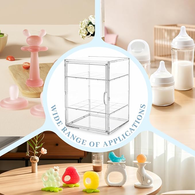 Baby Bottle Organizer, 3 Tier Bottle Storage Organizer Baby | Acrylic Bottles - Image 4