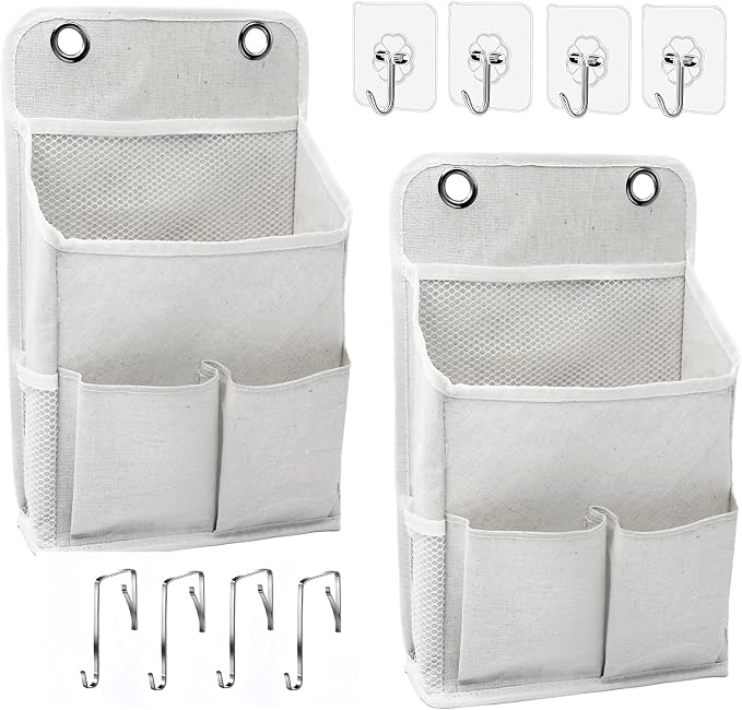 2-Pack Hanging Storage Organizer, Over The Door Hanging Bags/Wall Baskets by LASAMOLL