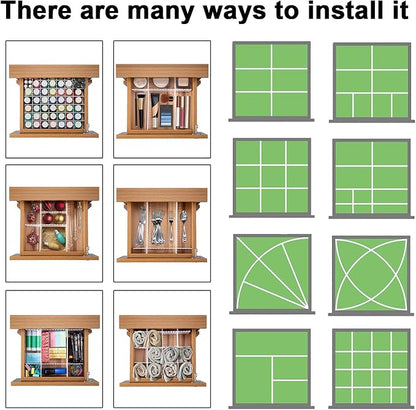 12Pcs Adjustable Drawer Dividers 0.1Inch Thickness DIY Grid Dividers 40x5cm - Image 6