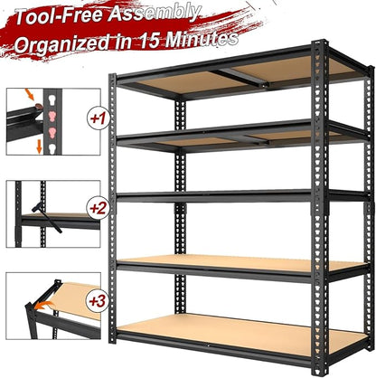 Garage Racks for Storage，5-Tier Adjustable Garage Shelving Storage Shelves - Image 7