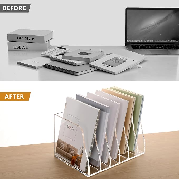 SANRUI Acrylic File Organizer, Compact Desk Organizer - Image 7