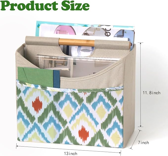 EZDeco Magazine Holder Boho Magazine Rack Floor Foldable 3 Pocket Magazine - Image 4